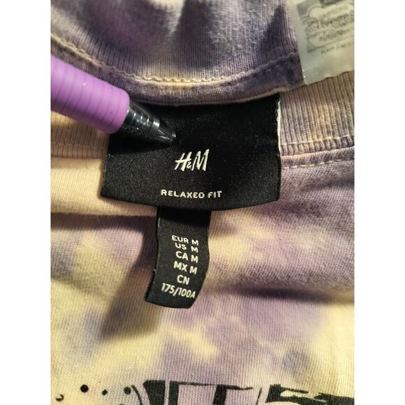 M537) H&M Krusty the Clown Simpsons Relaxed Fit Tie Dye Short Sleeve Shirt Sz M - Picture 5 of 6